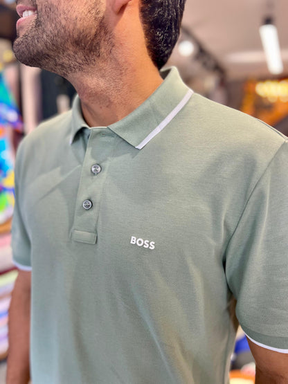 Polo Hugo Boss Negro Verde