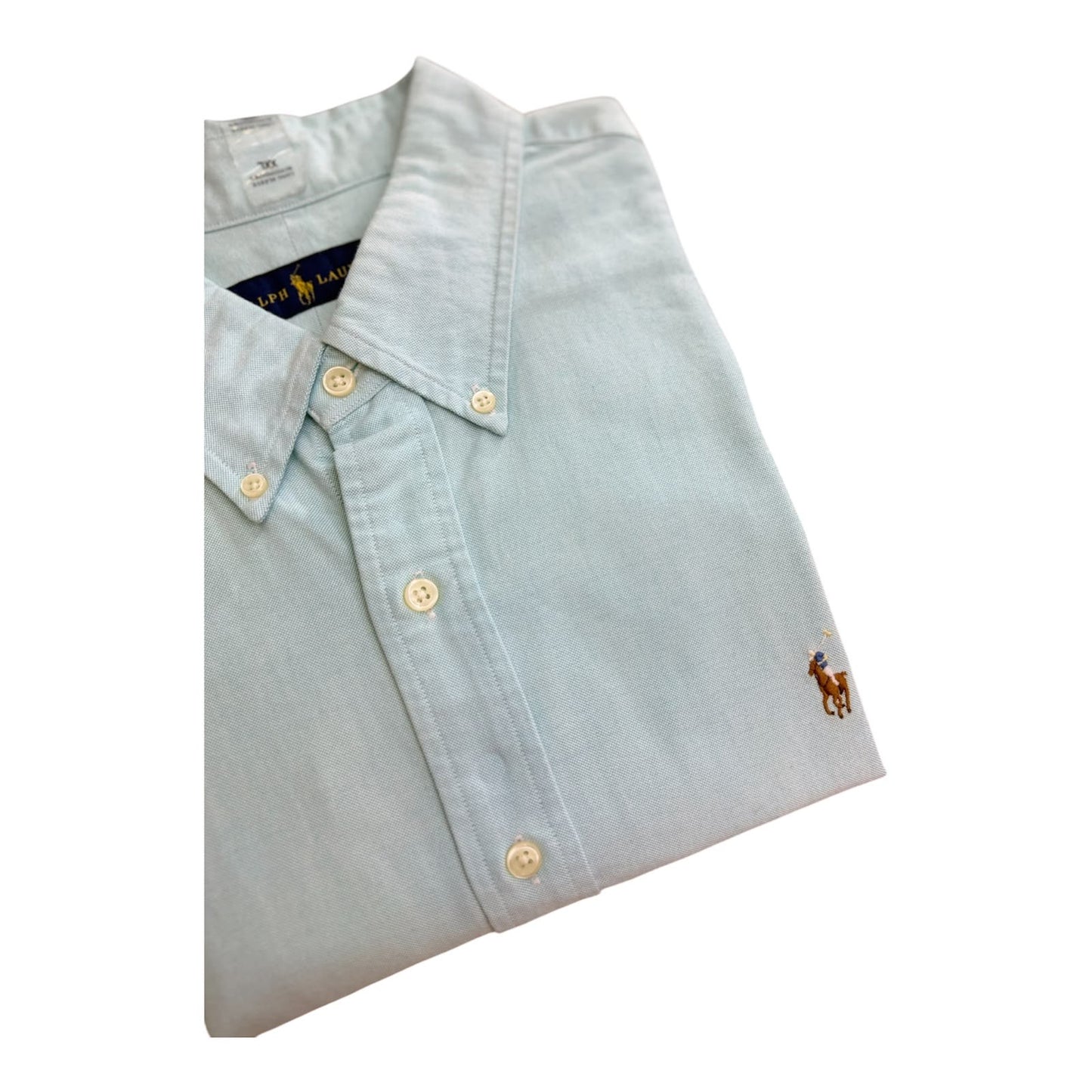 Camisa Polo R.L hombre Oxford Celeste Caballo Multicolor