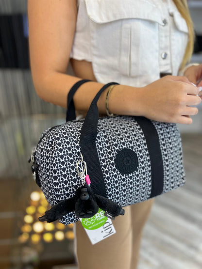 Bolso de Mano Negro Estampado