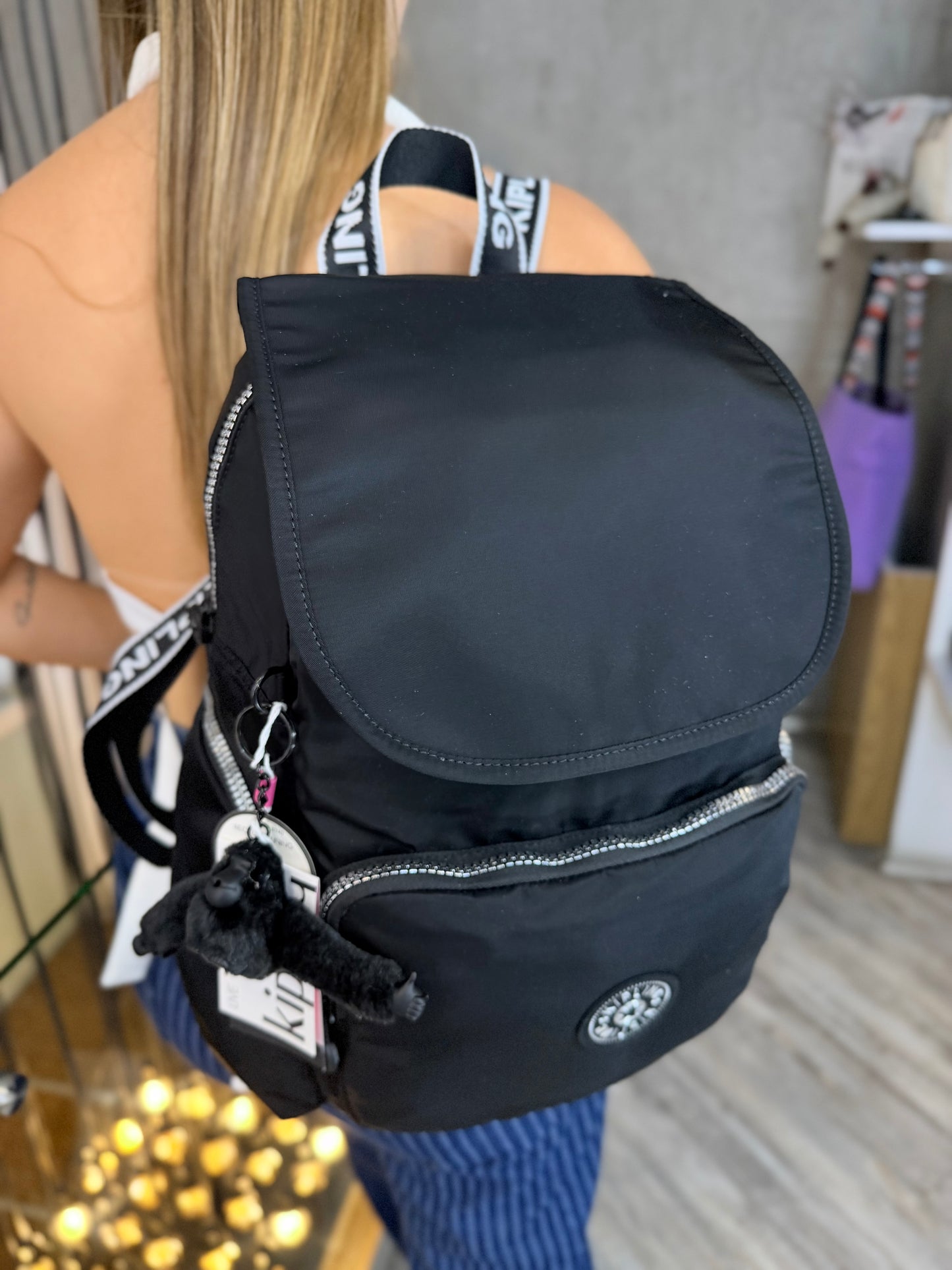 Morral City Pack Talla M Negro-Plateado