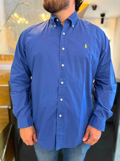 Camisa Polo R.L hombre Algodón Azul Caballo Amarrillo