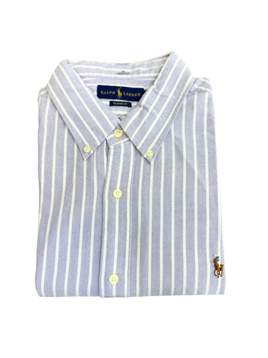 Camisa Polo R.L hombre Oxford Rayas Lilas Caballo Multicolor
