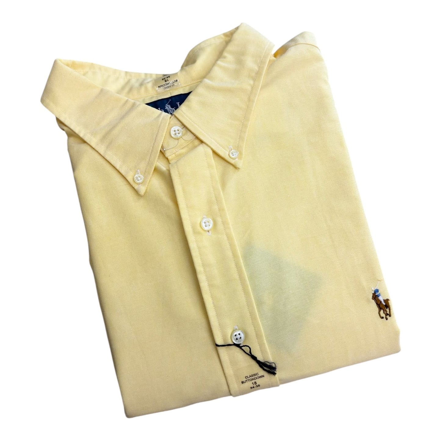 Camisa Polo R.L hombre Oxford Amarilla Caballo Multicolor