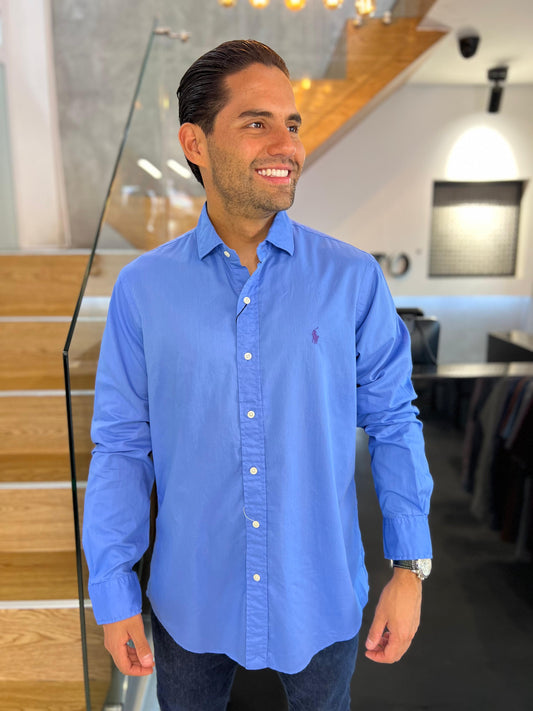 Camisa Polo R.L hombre Algodón Azul