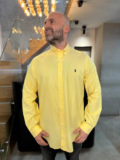 Camisa Polo R.L hombre algodón Amarilla  Caballo Azul