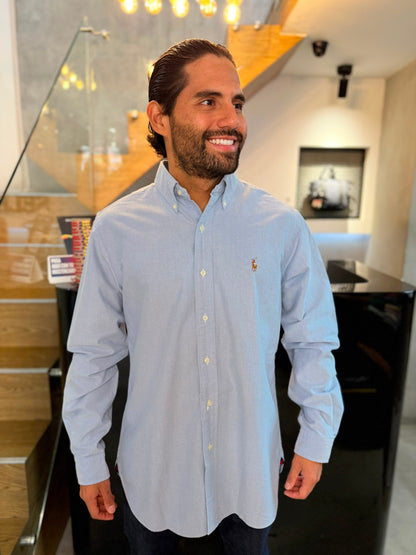 Camisa Polo R.L hombre Oxford Celeste Caballo Multicolor