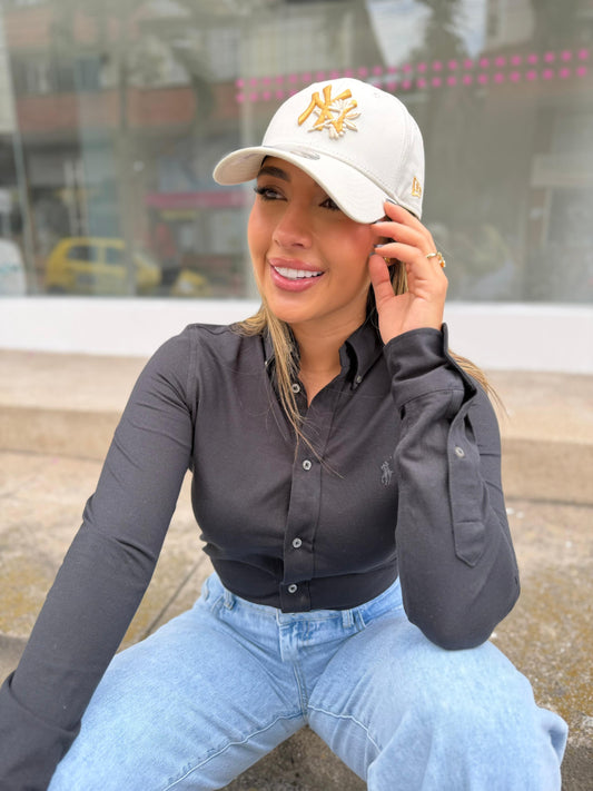 Camisa Polo R.L dama Negra