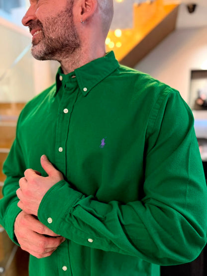 Camisa Polo R.L hombre Algodón Grueso Verde Caballo Morado