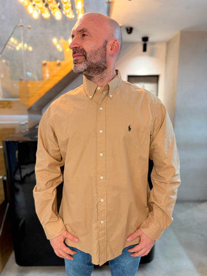 Camisa Polo R.L hombre Algodón Camel Caballo Verde