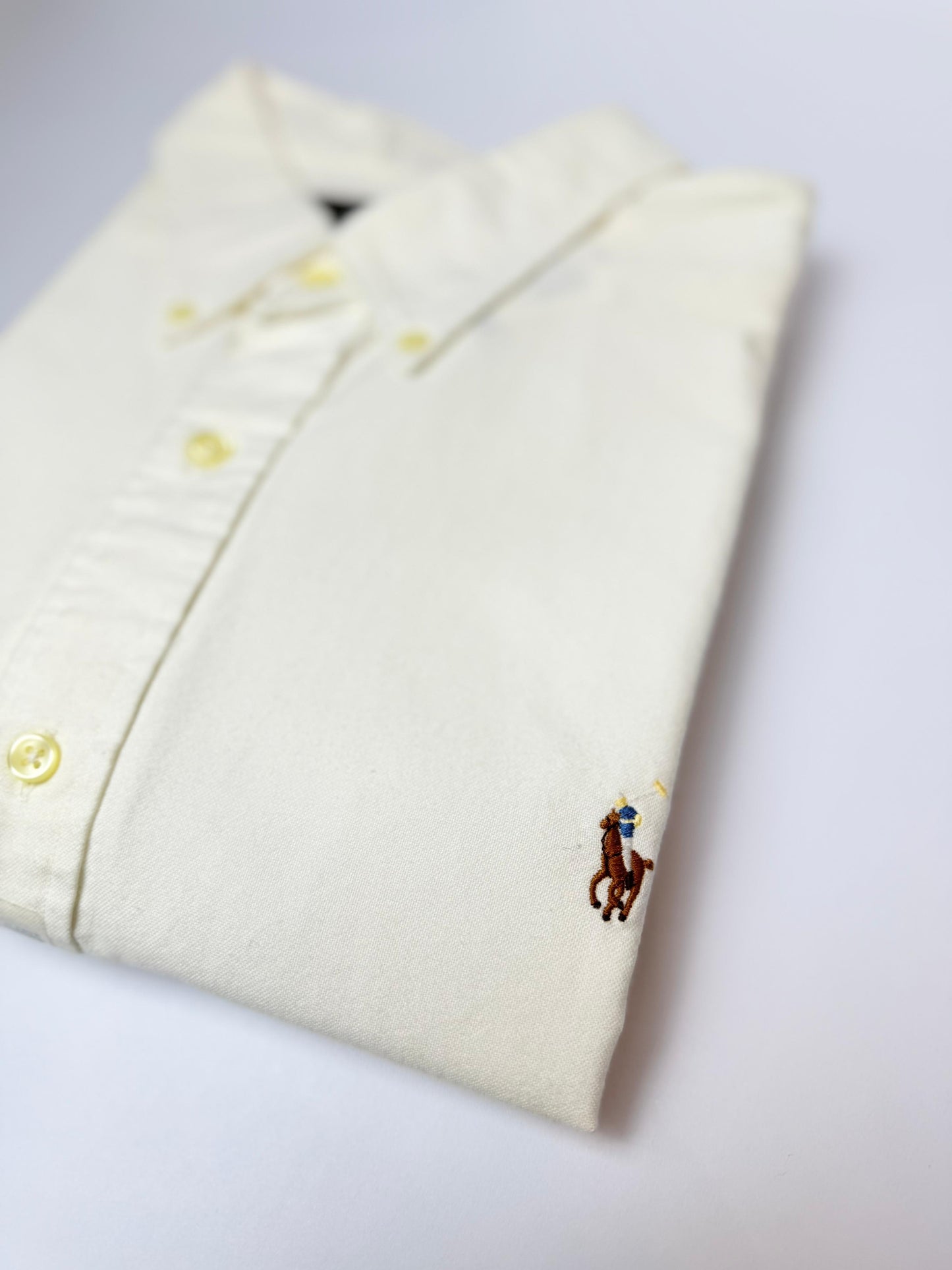 Camisa Polo R.L hombre Oxford Blanca Caballo Multicolor