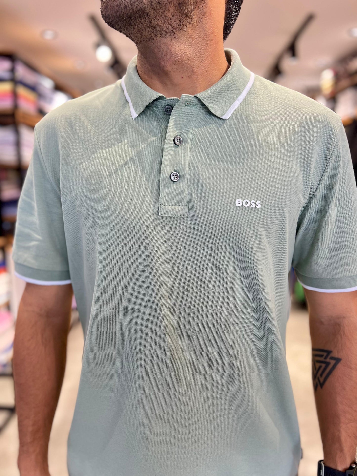 Polo Hugo Boss Negro Verde