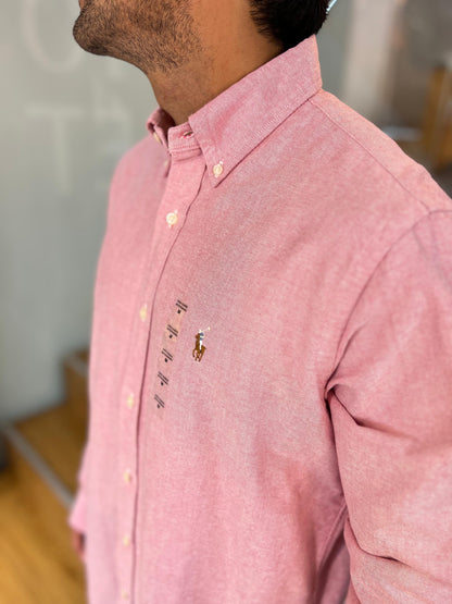 Camisa Polo R.L hombre Oxford Rosada
