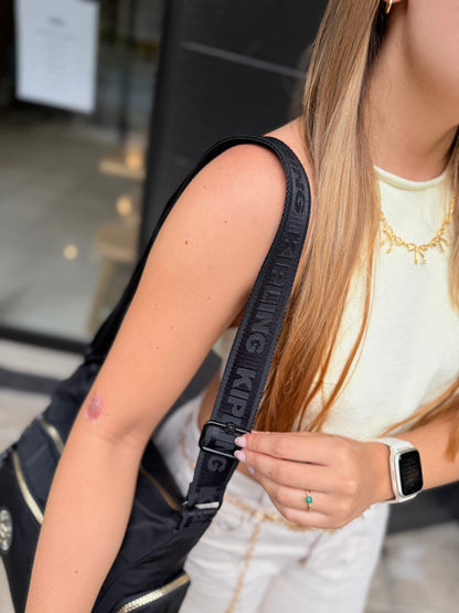 Bolso de Mano Negro-Dorado