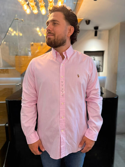 Camisa Polo R.L hombre Algodón Rosada Caballo Multicolor