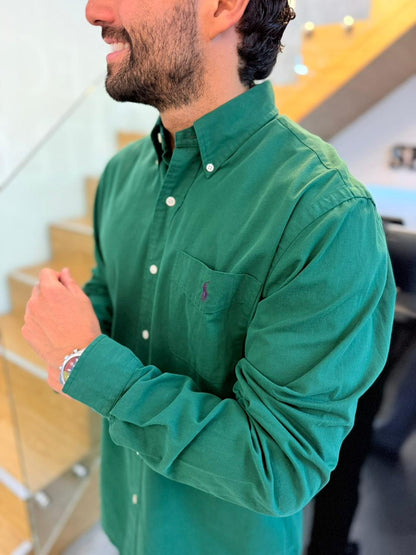 Camisa Polo R.L hombre Algodón Verde Caballo Morado