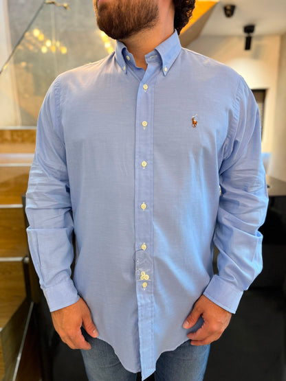 Camisa Polo R.L hombre Algodón Celeste Caballo Multicolor