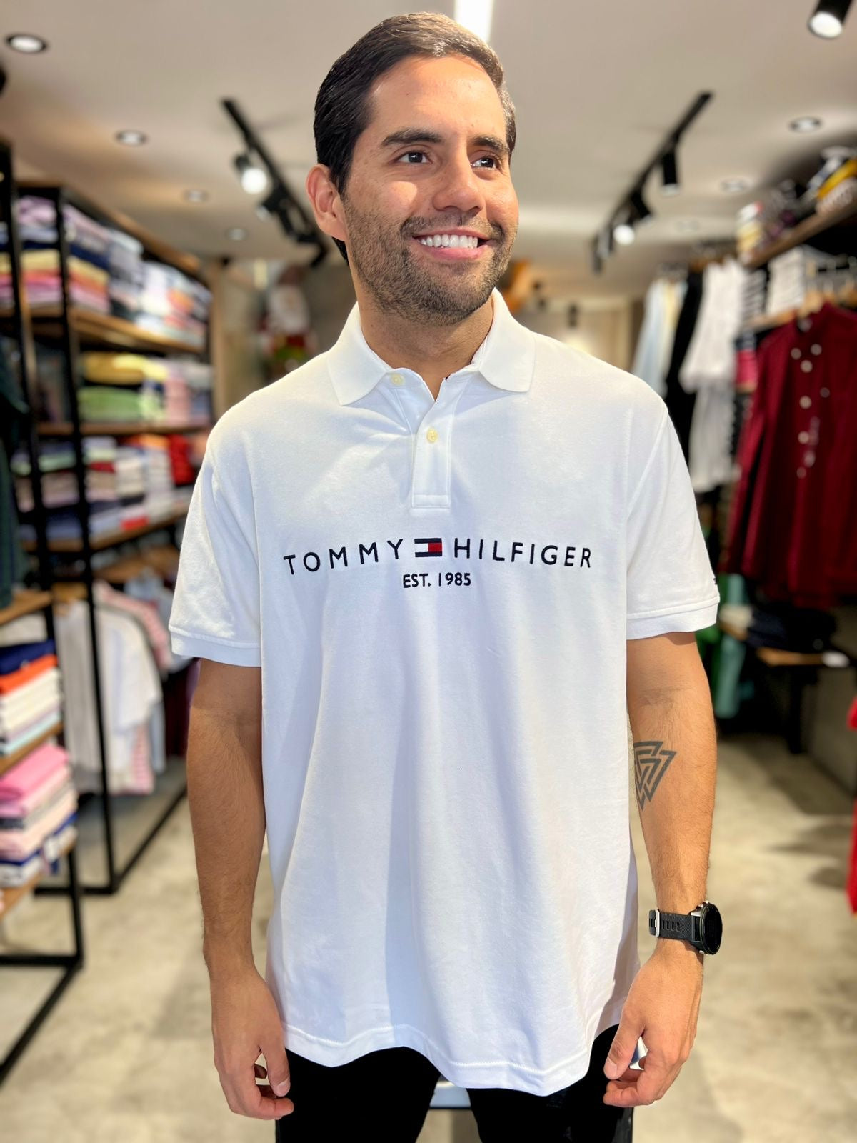 Polo Tommy Hilfiger Hombre Blanco