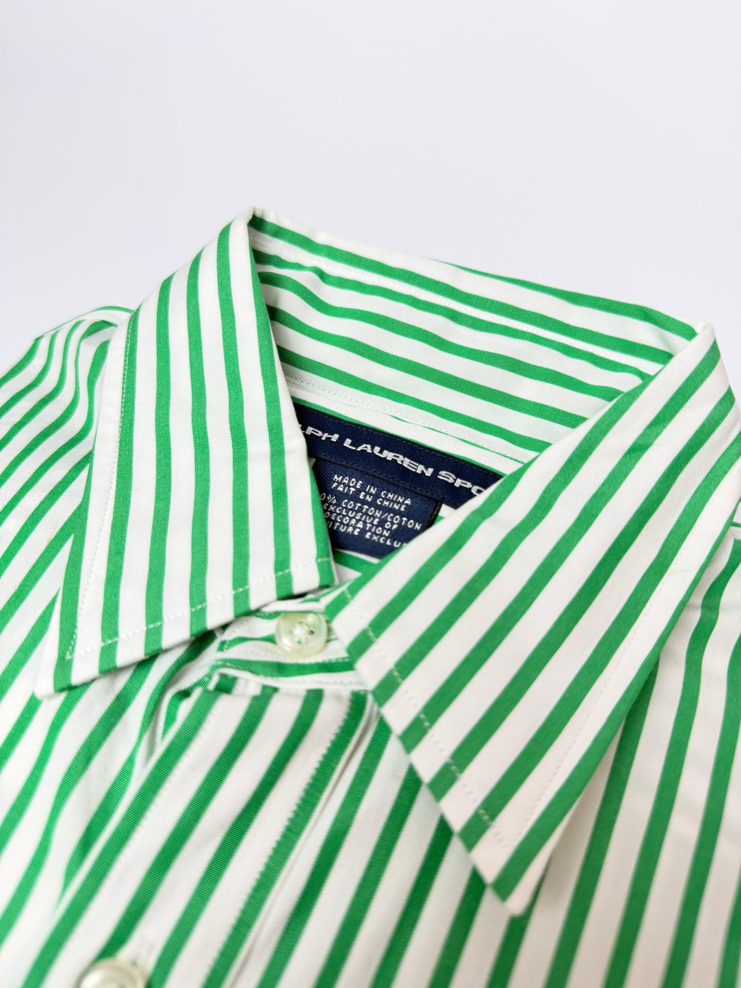 Camisa Polo R.L dama Algodón Rayas Verdes