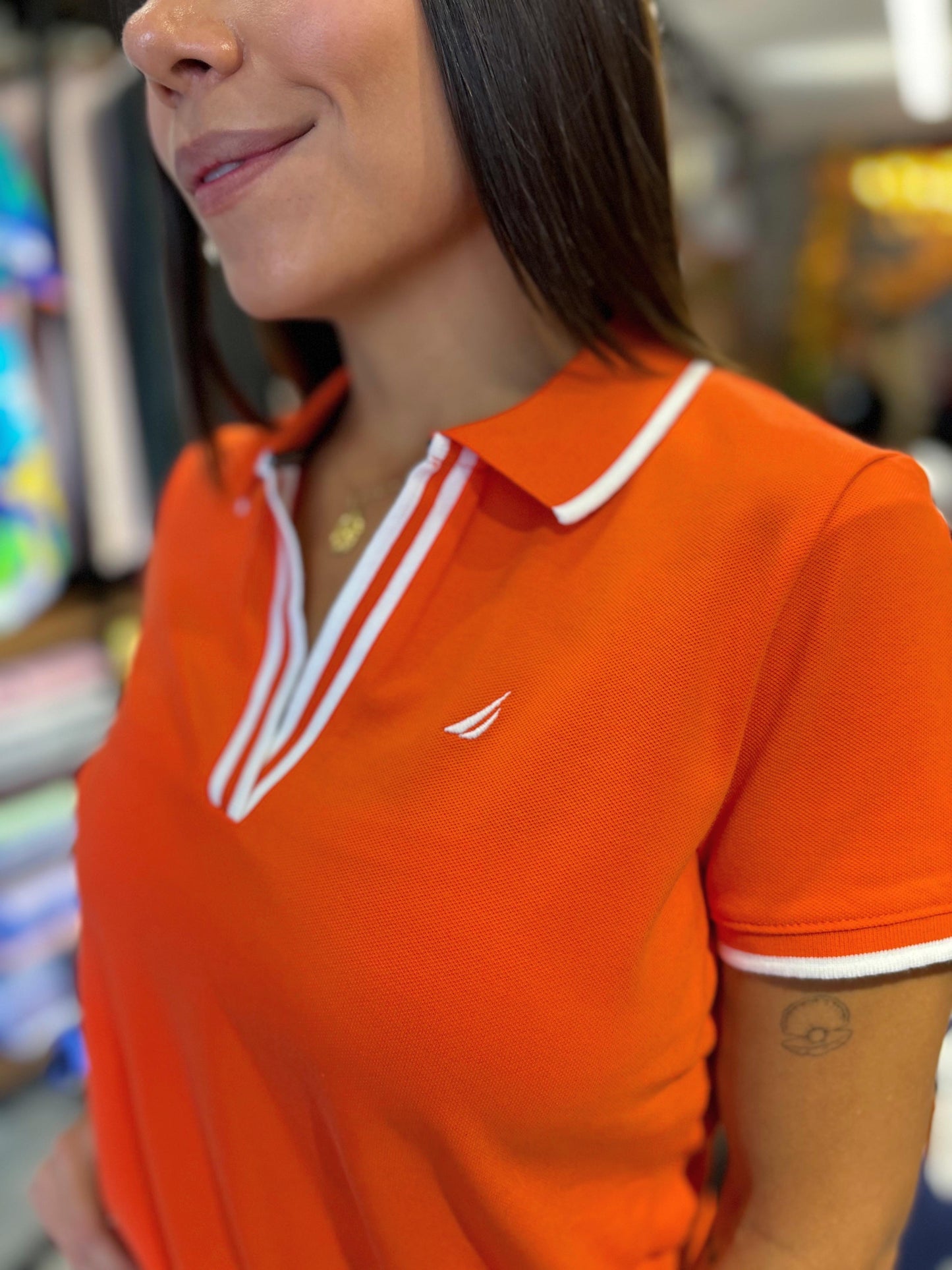 Polo Náutica Mujer Naranja