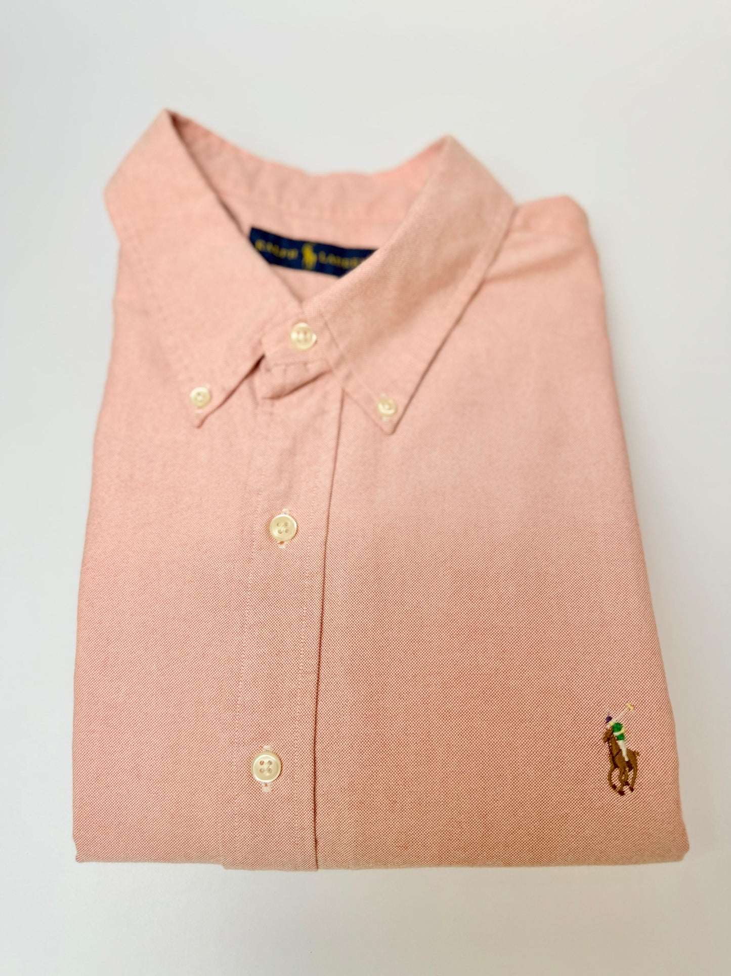 Camisa Polo R.L hombre Oxford  Salmon Caballo Multicolor