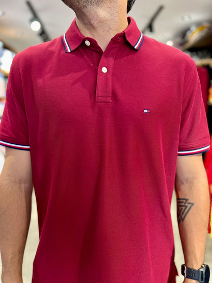 Polo Tommy Hilfiger Hombre Clasico Vinotinto