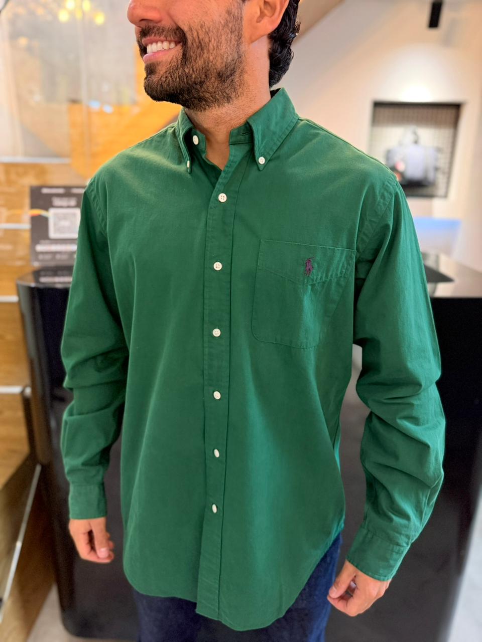 Camisa Polo R.L hombre Algodón Verde Caballo Morado