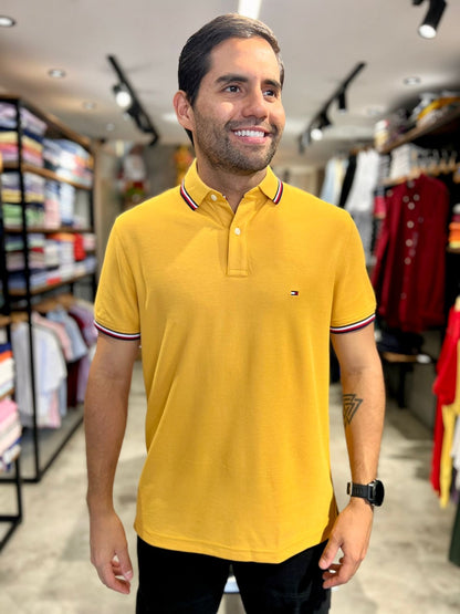 Polo Tommy Hilfiger Hombre Clásico Amarillo