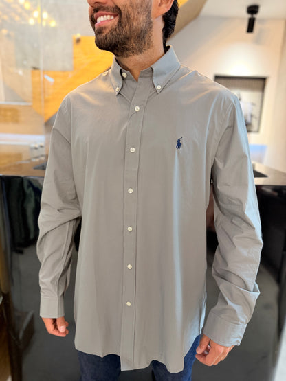 Camisa Polo R.L hombre Performance Gris Caballo Azul