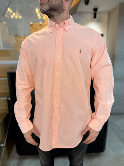Camisa Polo R.L hombre Oxford Salmón Caballo Multicolor