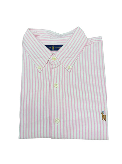 Camisa Polo R.L hombre Oxford Rayas Rosas Caballo Multicolor