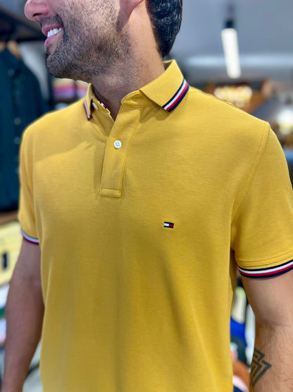 Polo Tommy Hilfiger Hombre Clásico Amarillo