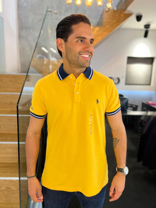Polo R.L hombre Amarillo Custom Fit