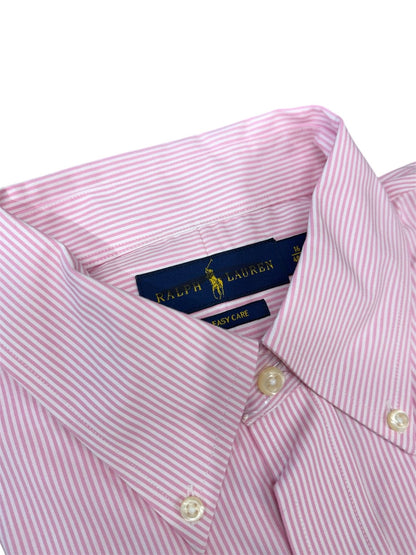 Camisa Polo R.L hombre Algodón Rayas Rosadas Caballo Rosa