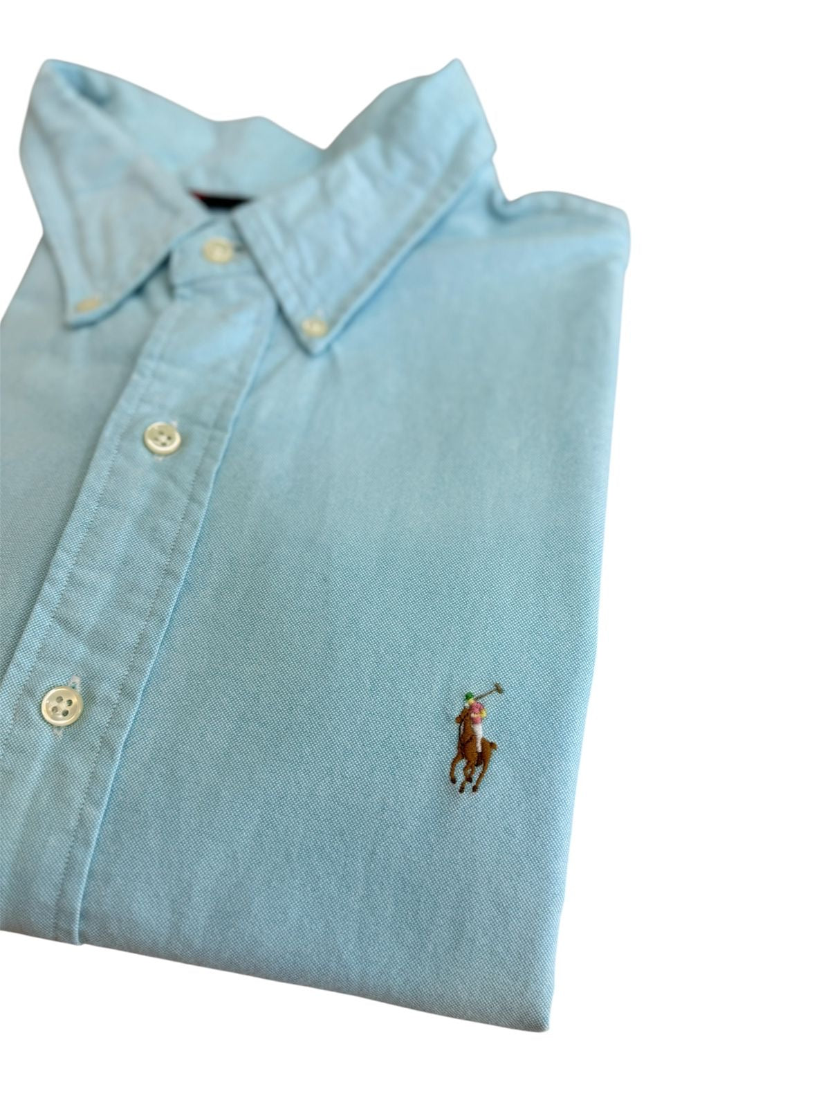 Camisa Polo R.L hombre Oxford Celeste