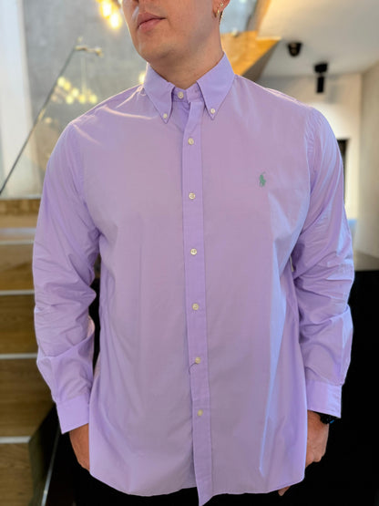 Camisa Polo R.L hombre Algodón Lila Caballo Verde