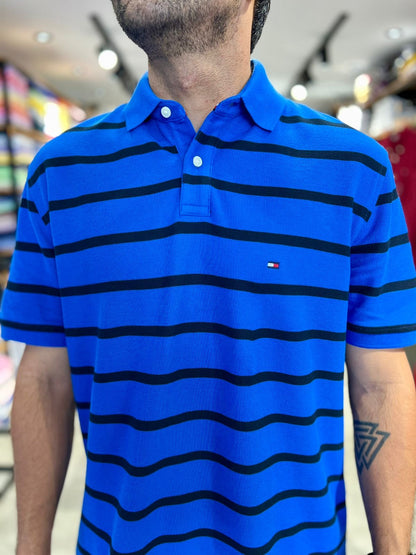 Polo Tommy Hilfiger Hombre Azul Líneas