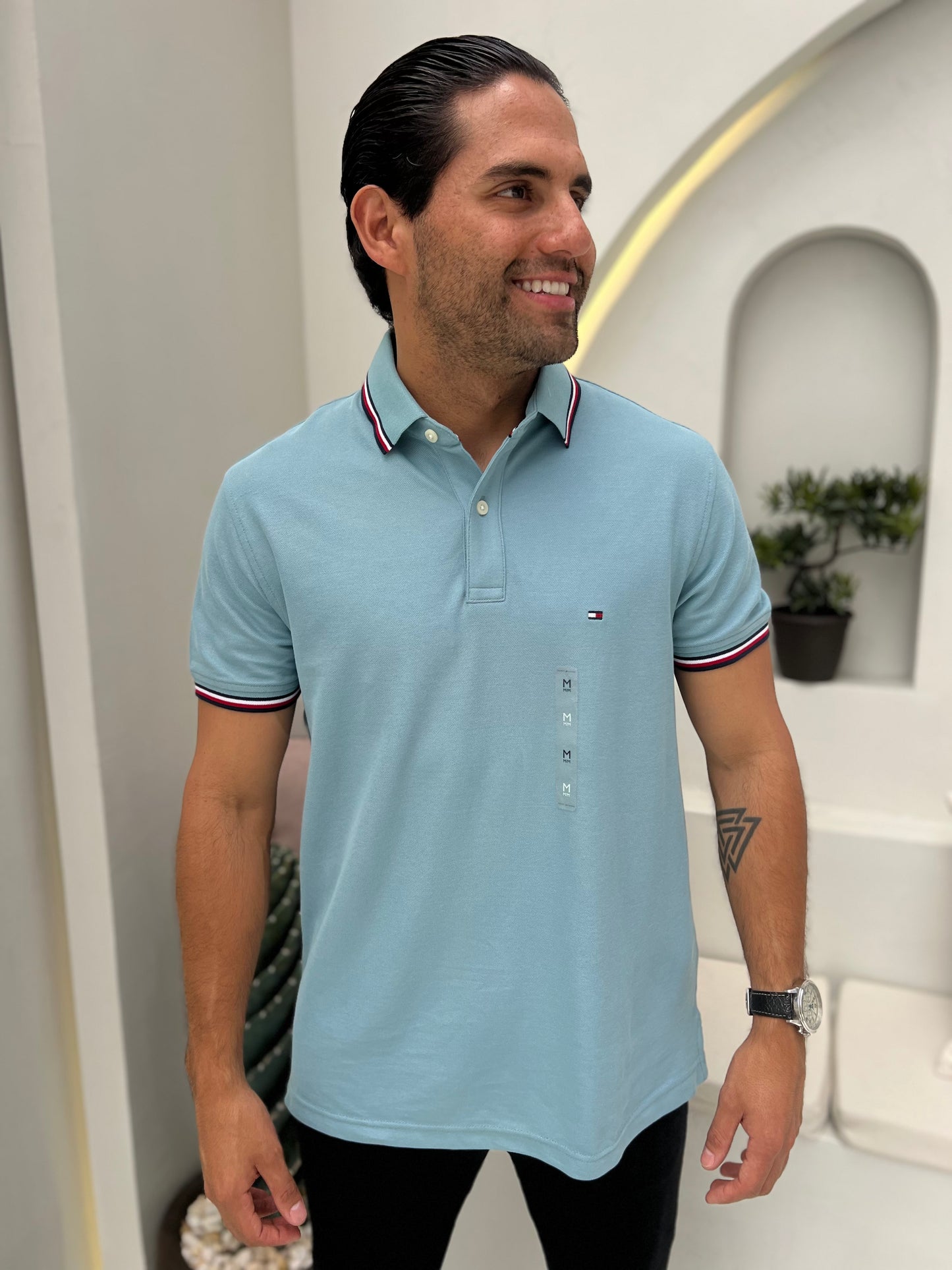 Polo Tommy Hilfiger Hombre Celeste N.C