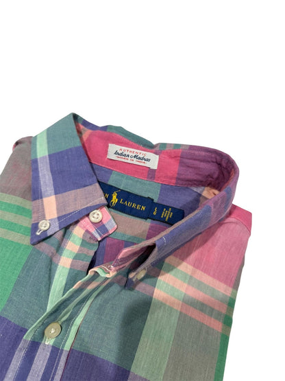 Camisa Polo R.L hombre Lino Cuadros
