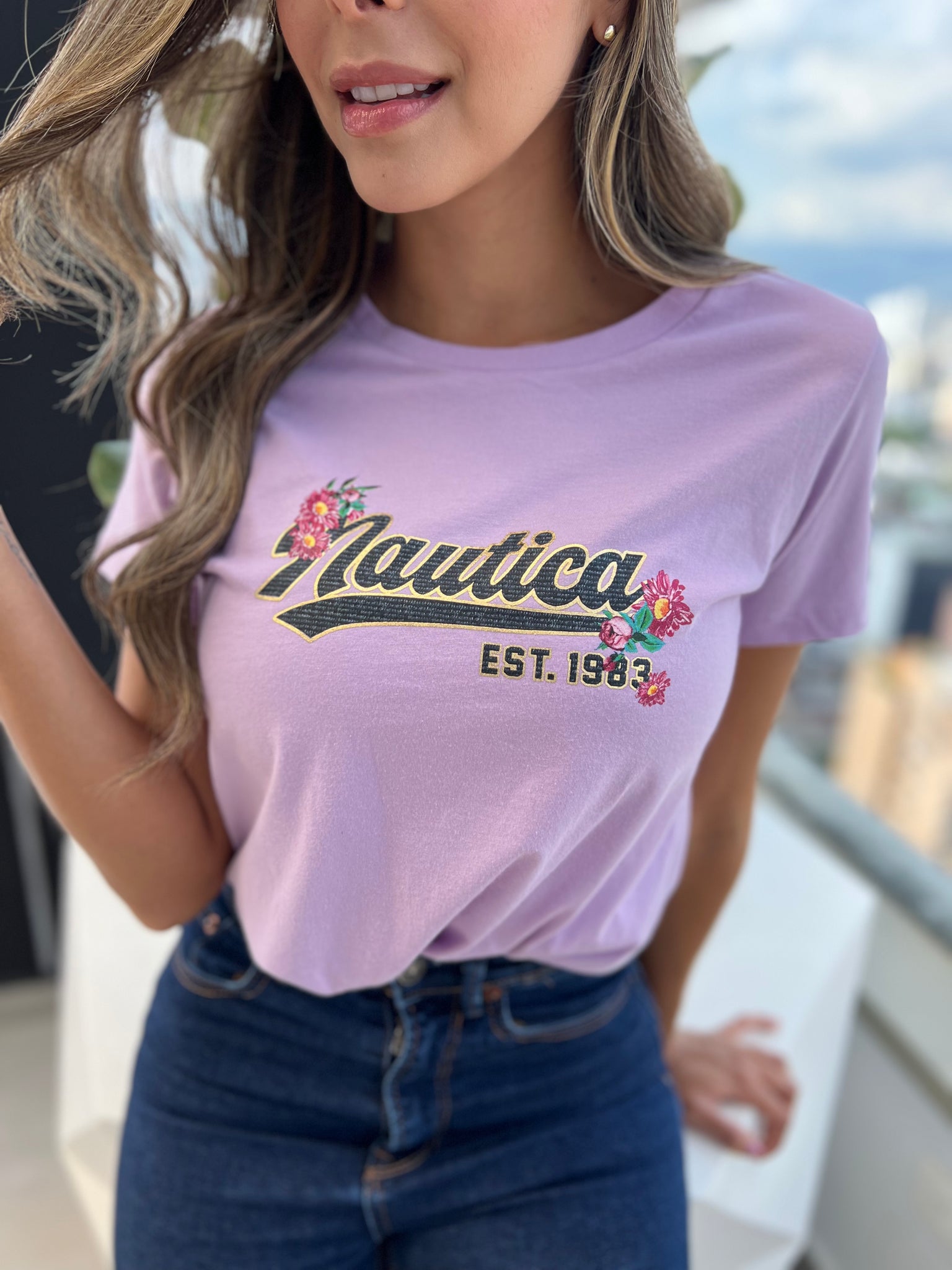 Camiseta Nautica Lila Mujer