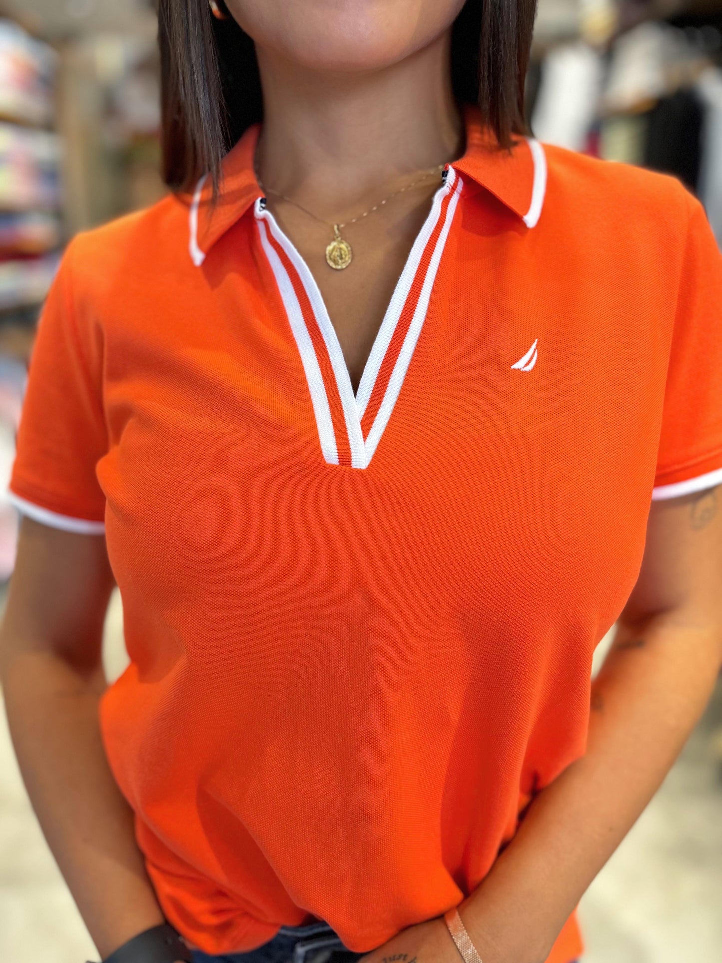 Polo Náutica Mujer Naranja