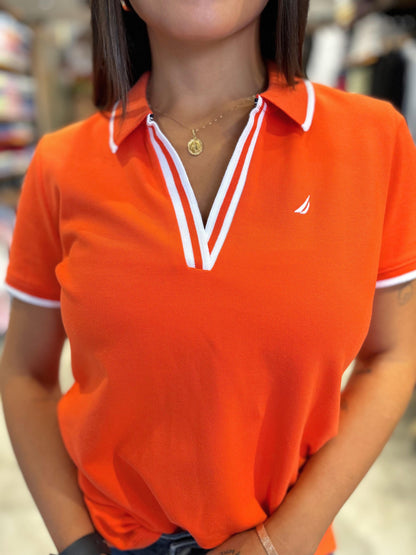 Polo Náutica Mujer Naranja