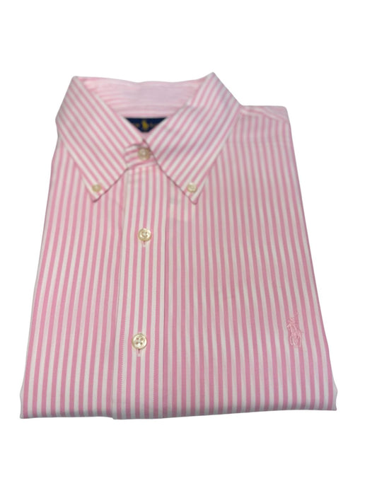 Camisa Polo R.L hombre Algodón Rayas Rosadas Caballo Rosado