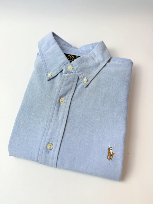 Camisa Polo R.L hombre Oxford Celeste