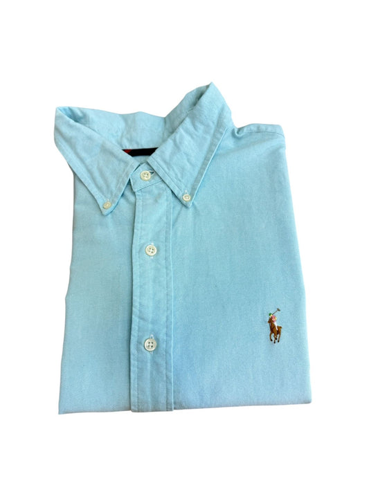 Camisa Polo R.L hombre Oxford Celeste