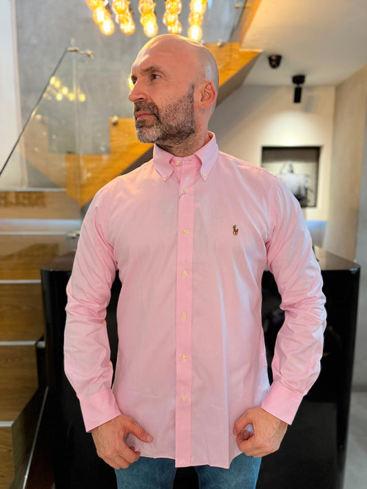Camisa Polo R.L hombre Algodón Rosada Caballo Multicolor