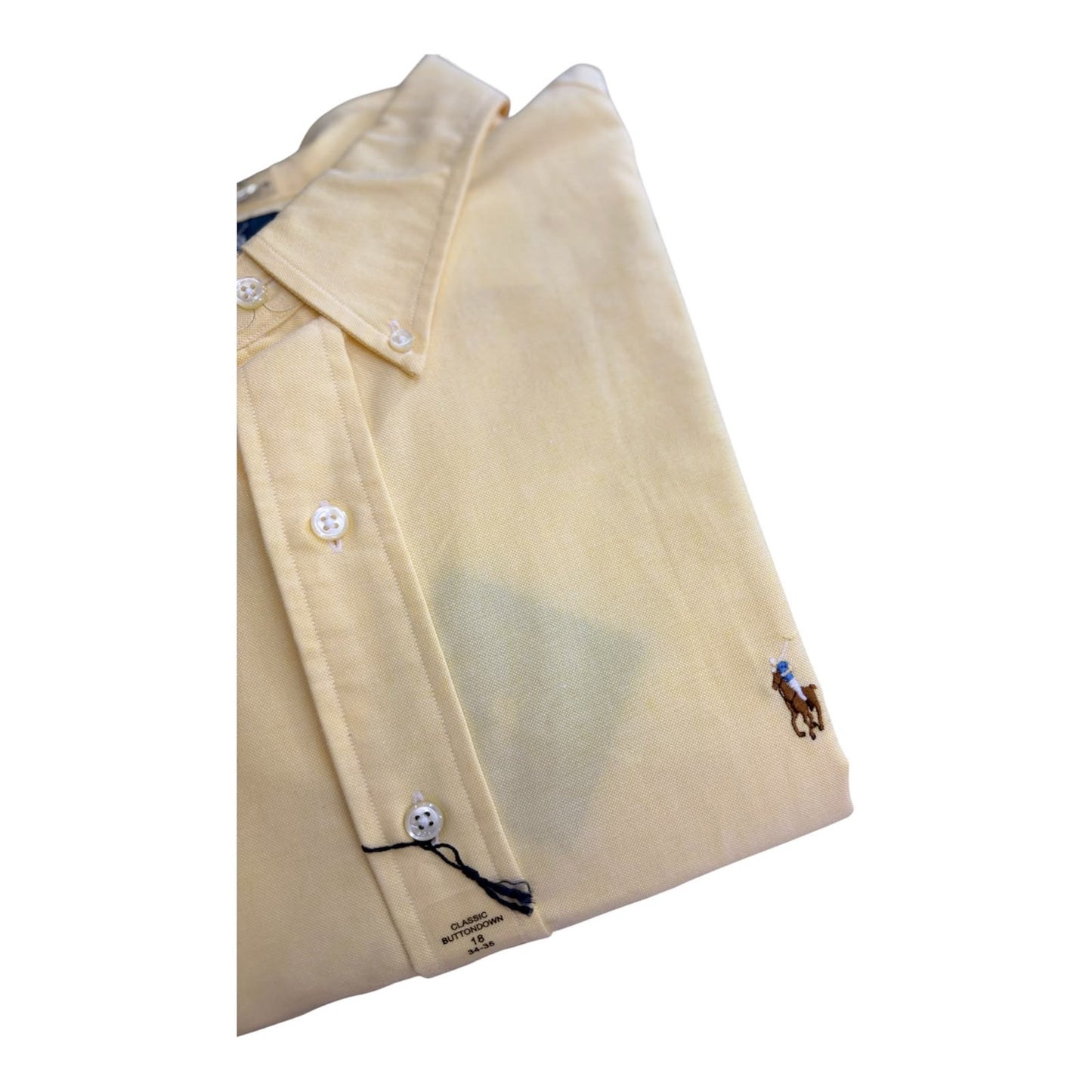 Camisa Polo R.L hombre Oxford Amarilla Caballo Multicolor
