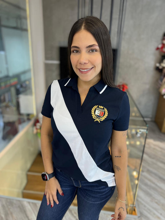 Polo Tommy Hilfiger Mujer Azul Escudo