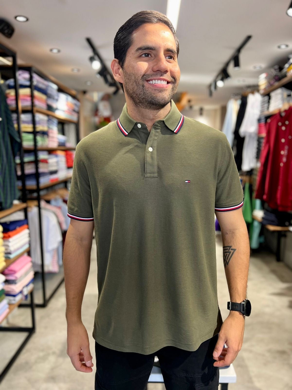 Polo Tommy Hilfiger Hombre Clasico Verde