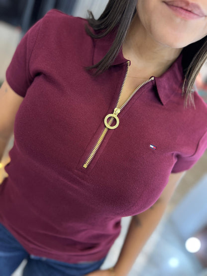 Polo Tommy Hilfiger Mujer Vinotinto