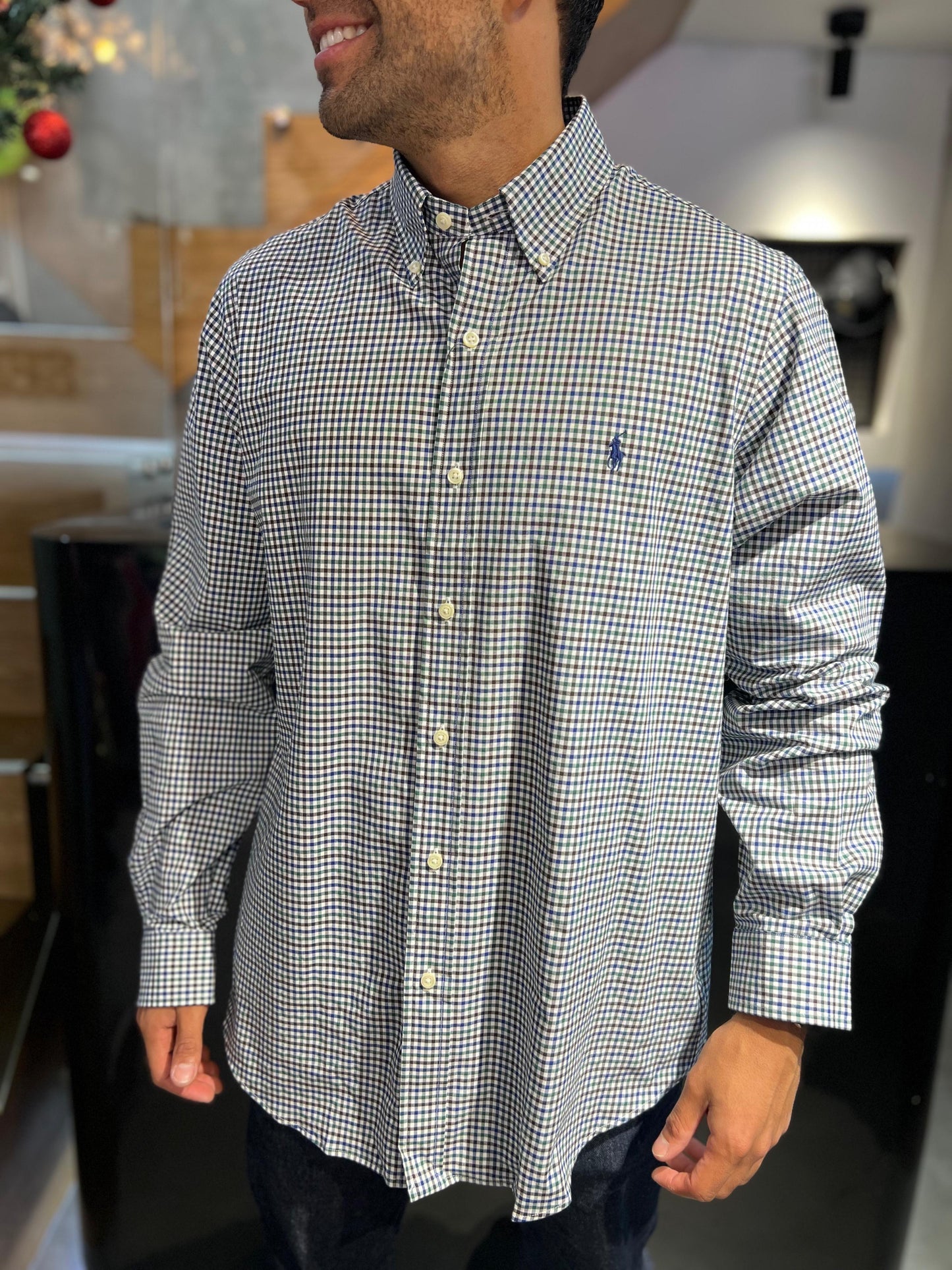 Camisa Polo R.L hombre Algodón Cuadros